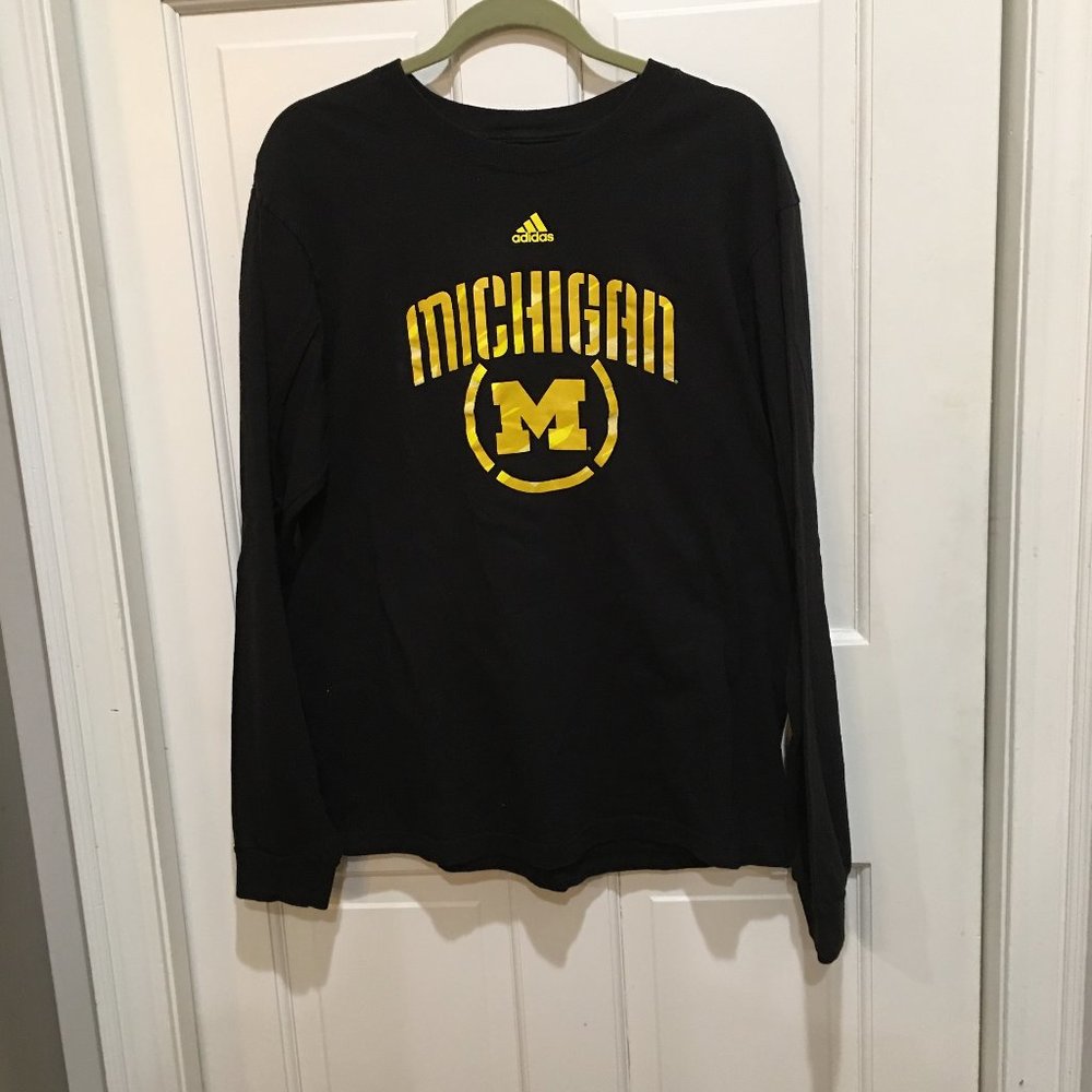 Adidas Long Sleeve T-Shirt with Michigan Logo